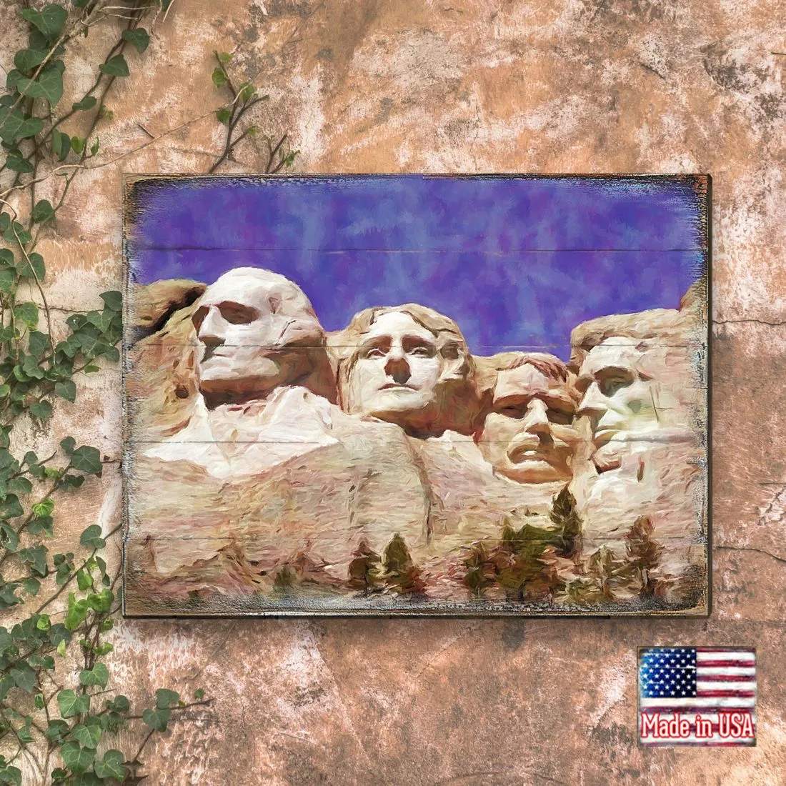 Amarante Mount Rushmore Wooden Wall Art by Nature Wonders - Nature Wildlife Décor  - 95247B