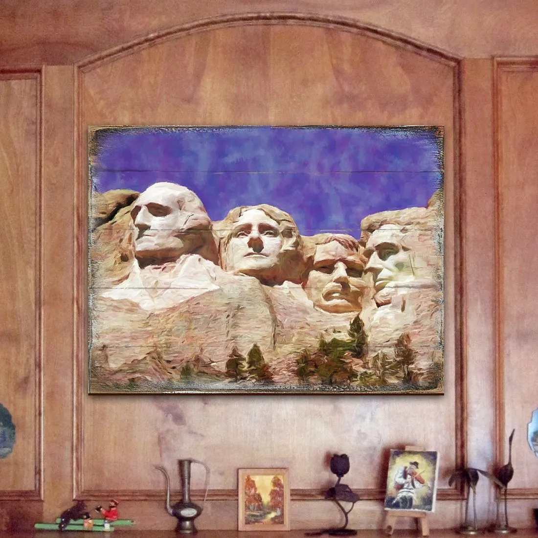 Amarante Mount Rushmore Wooden Wall Art by Nature Wonders - Nature Wildlife Décor  - 95247B