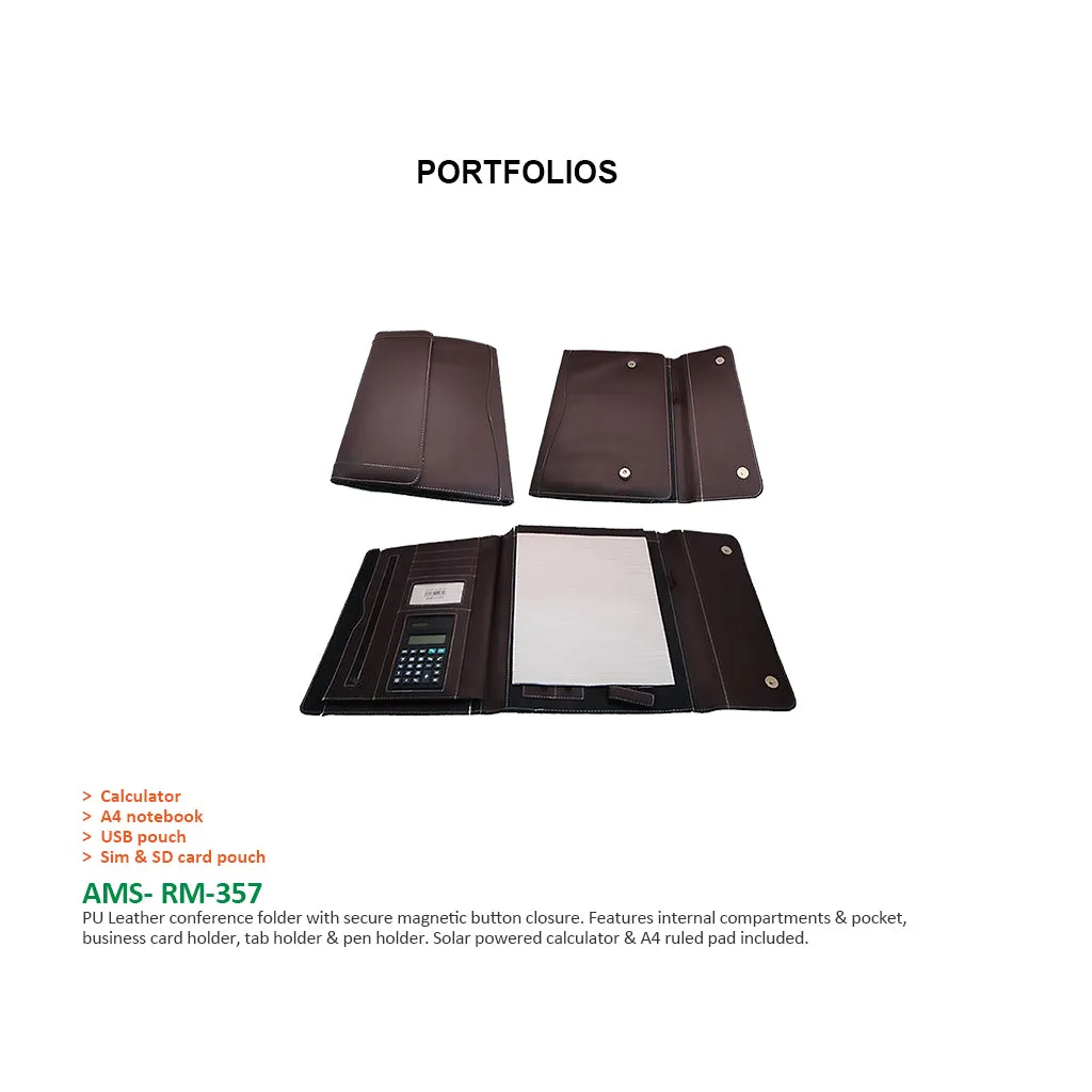 AMS- RM-357 - PU Leather Portfolio