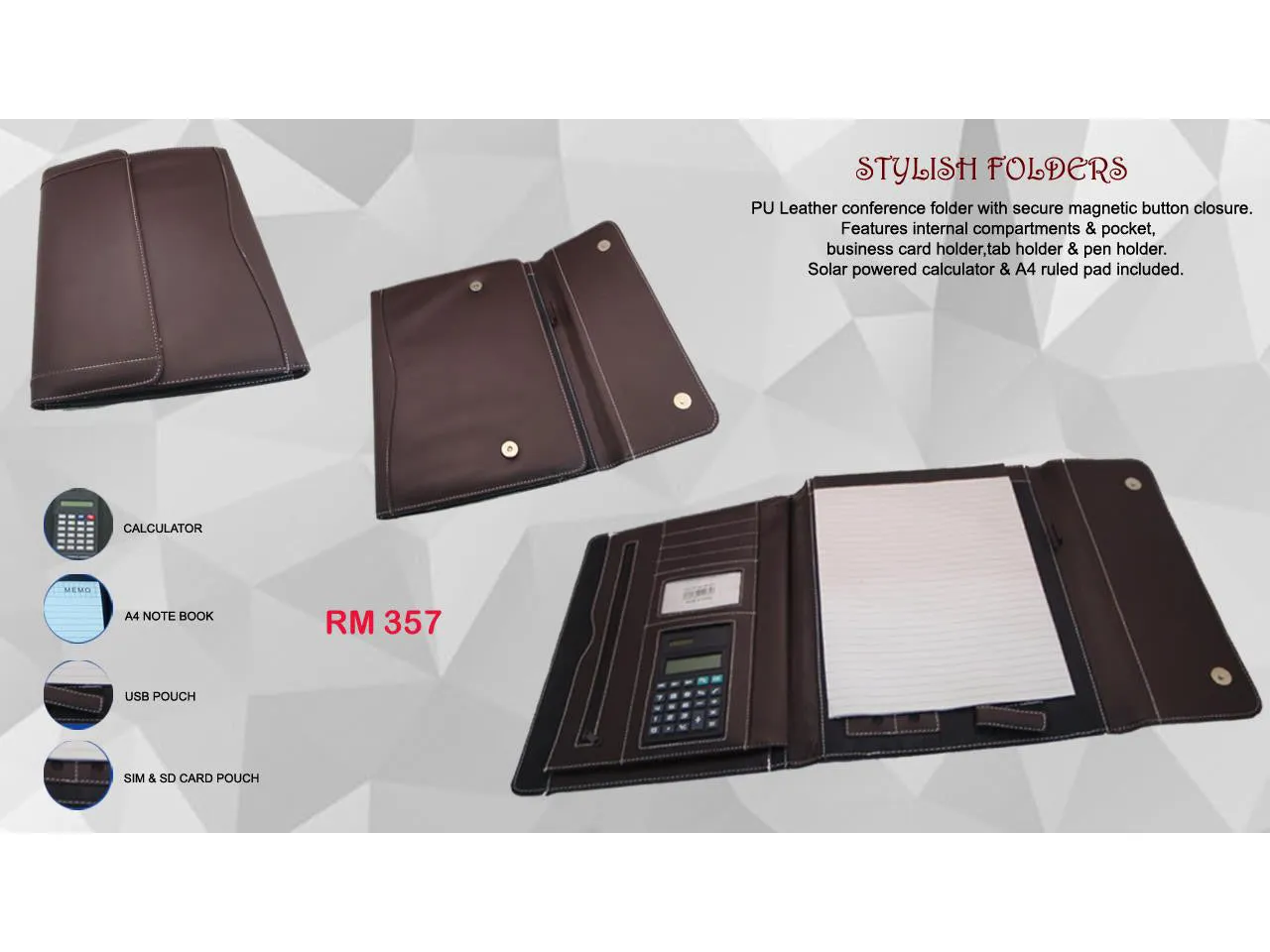 AMS- RM-357 - PU Leather Portfolio