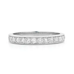 Bead set diamond ring