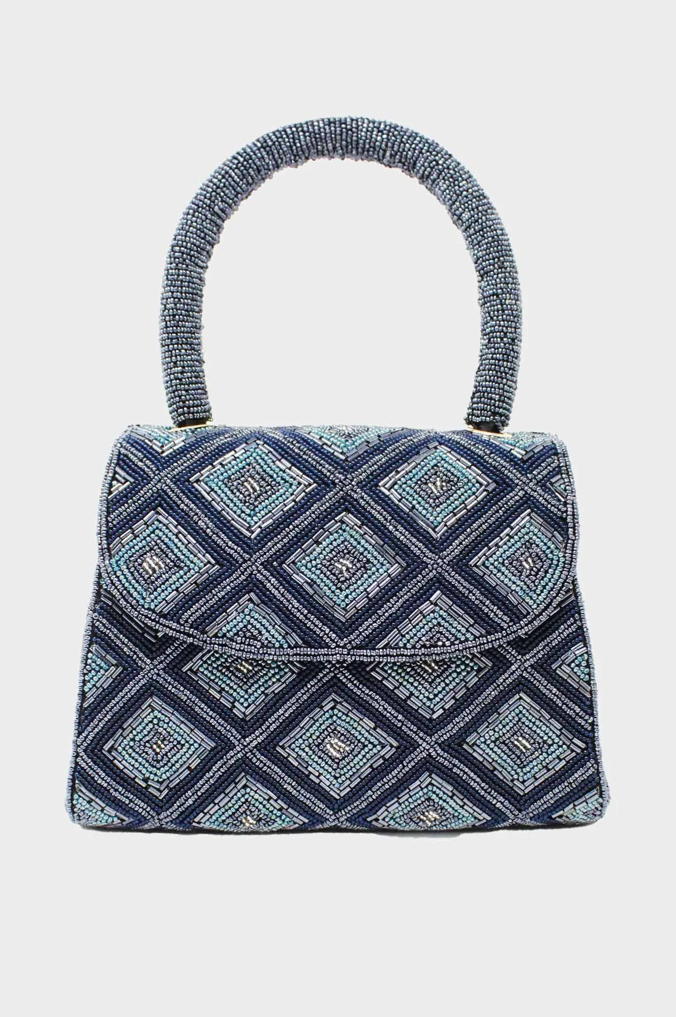 Beaded Handbag | Tonal Blue/Bullet