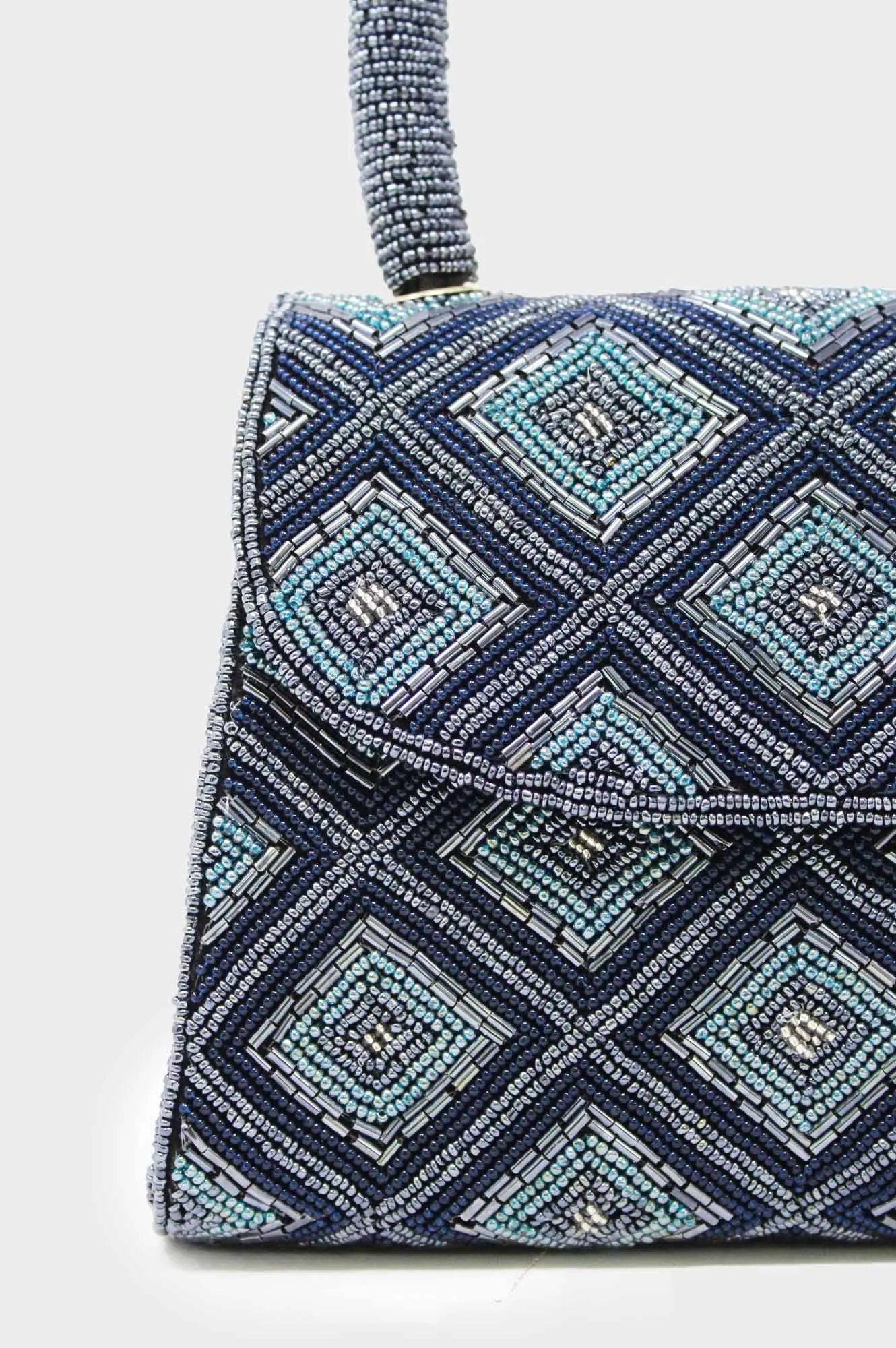 Beaded Handbag | Tonal Blue/Bullet