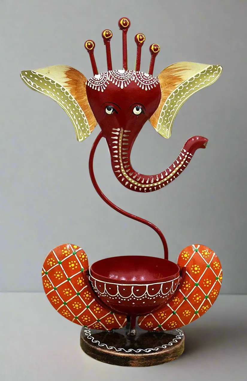 Beautifully Hand Crafted Ganesha Tea Light Holder Size - 17.8 x 8.9 x 27.9 CM