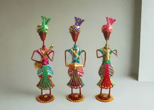 Beautifully Hand Crafted Musicians Sardar - Metal Decorative / Gifting Piece Size 8.9 x 8.9 x 33 cm