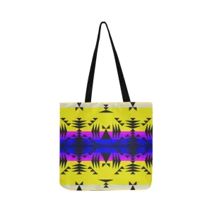 Between the Mountains Greasy Yellow Reusable Shopping Bag (Two sides)