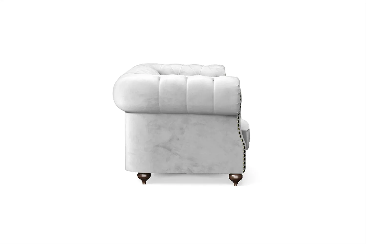 Bitonto 3 Seater Sofa White Velvet