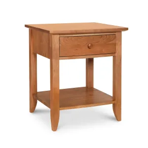 Bow Front 1-Drawer Open Shelf Nightstand