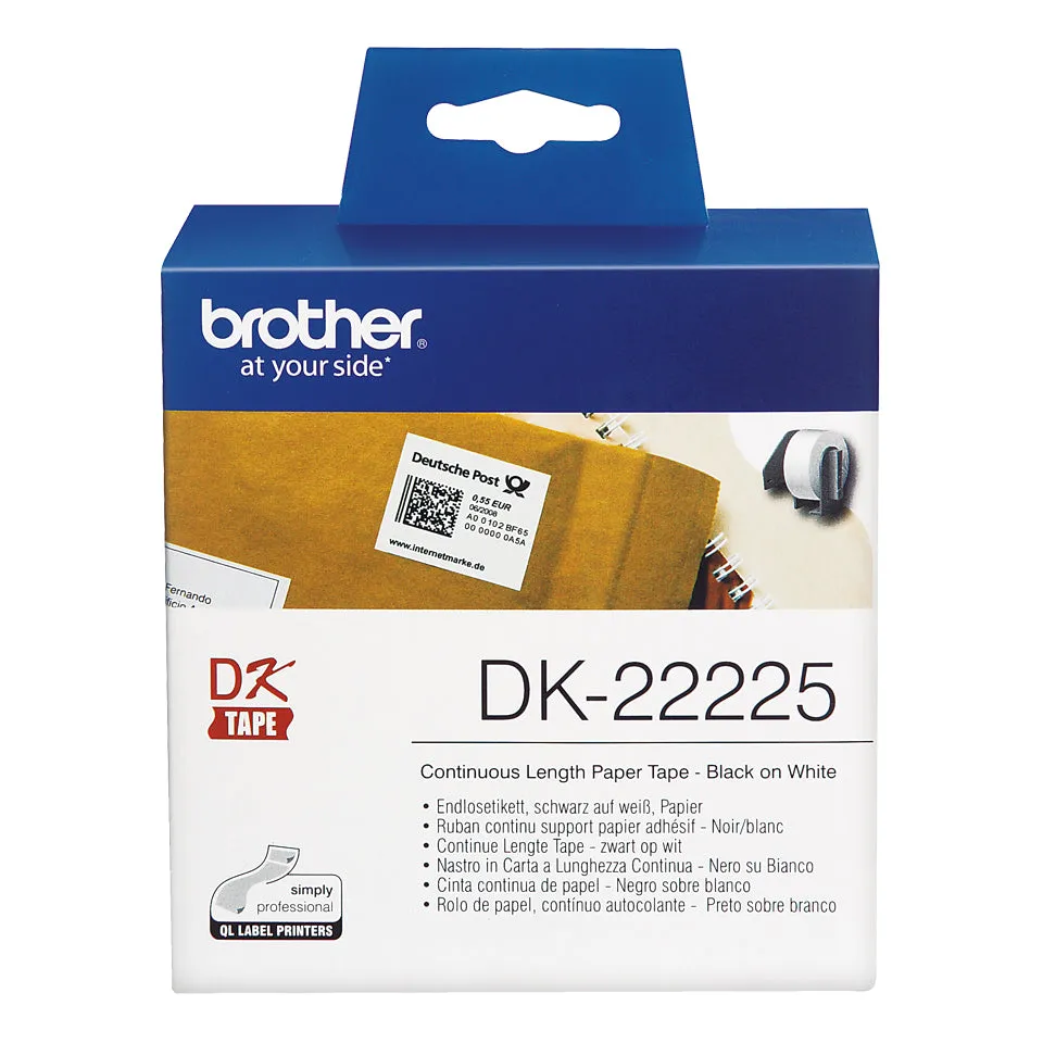 Brother Continuous Labels Dk-22225 - Black On White