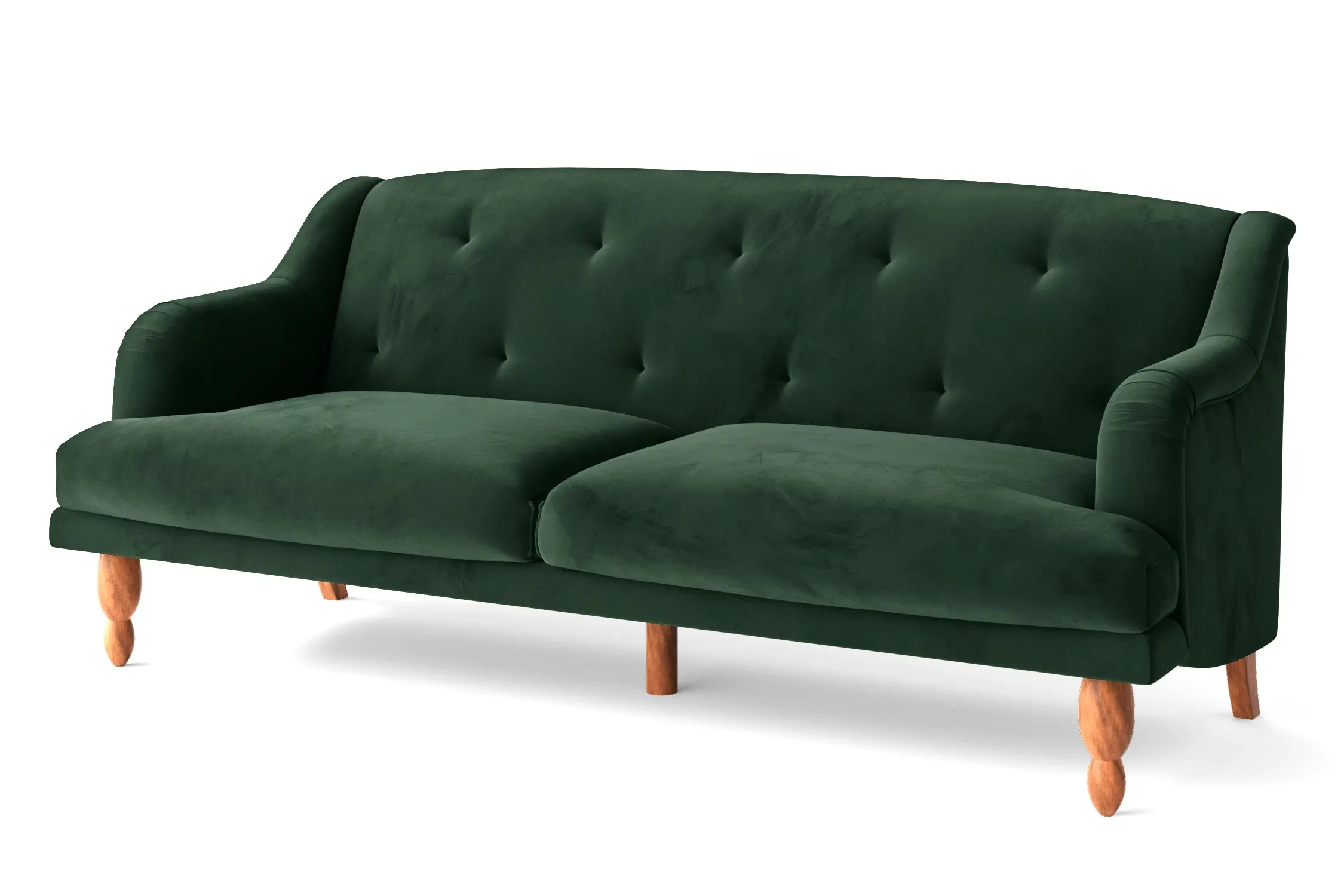 Burlington 4 Seater Sofa Green Velvet