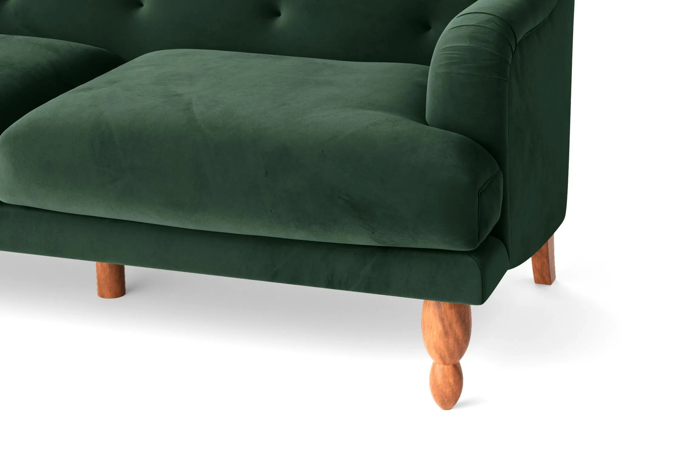 Burlington 4 Seater Sofa Green Velvet