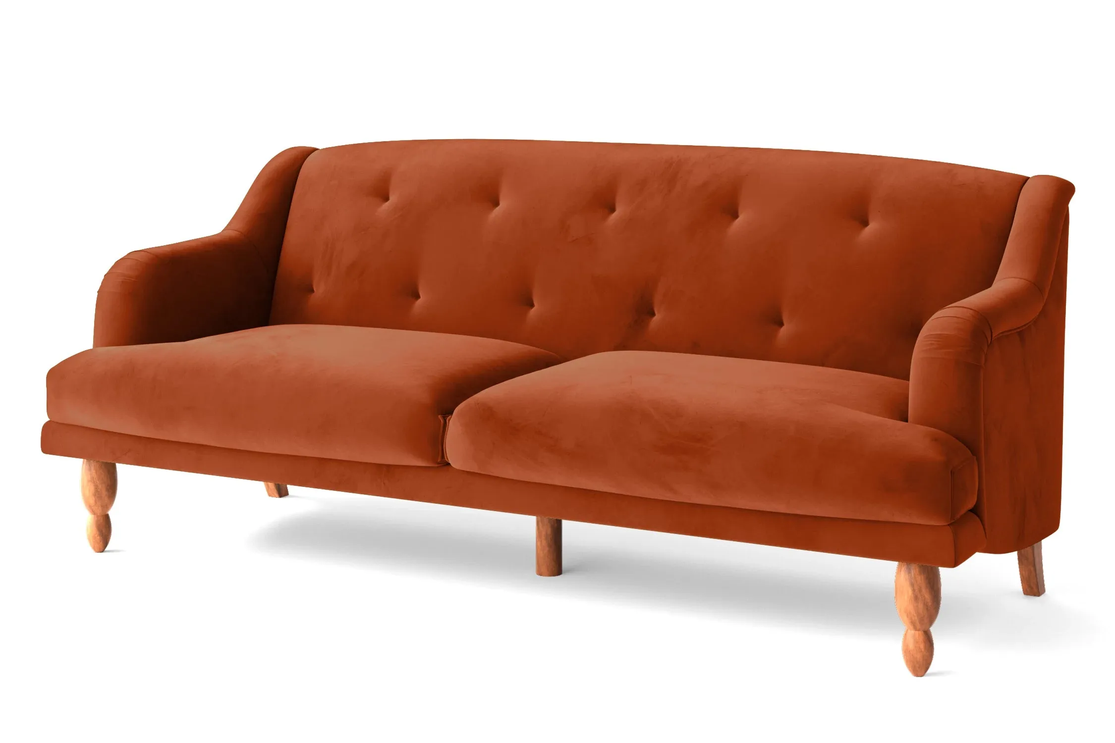 Burlington 4 Seater Sofa Orange Velvet