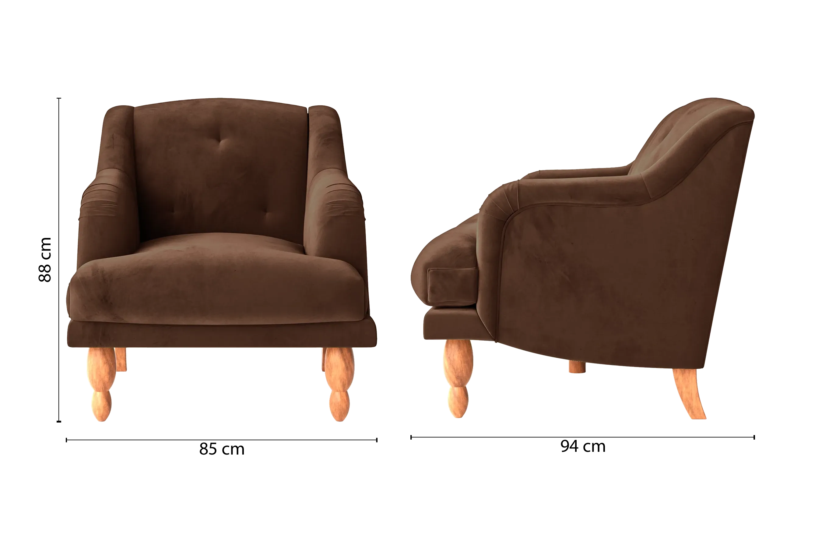 Burlington Armchair Coffee Brown Velvet