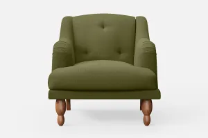 Burlington Armchair Olive Linen Fabric