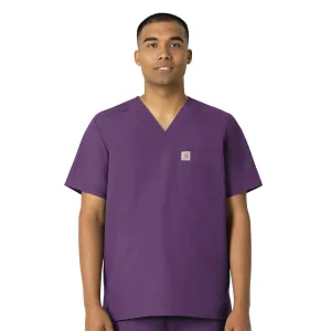 Carhartt Force Essentials Men's V-Neck Shirttail Scrub Top - Eggplant