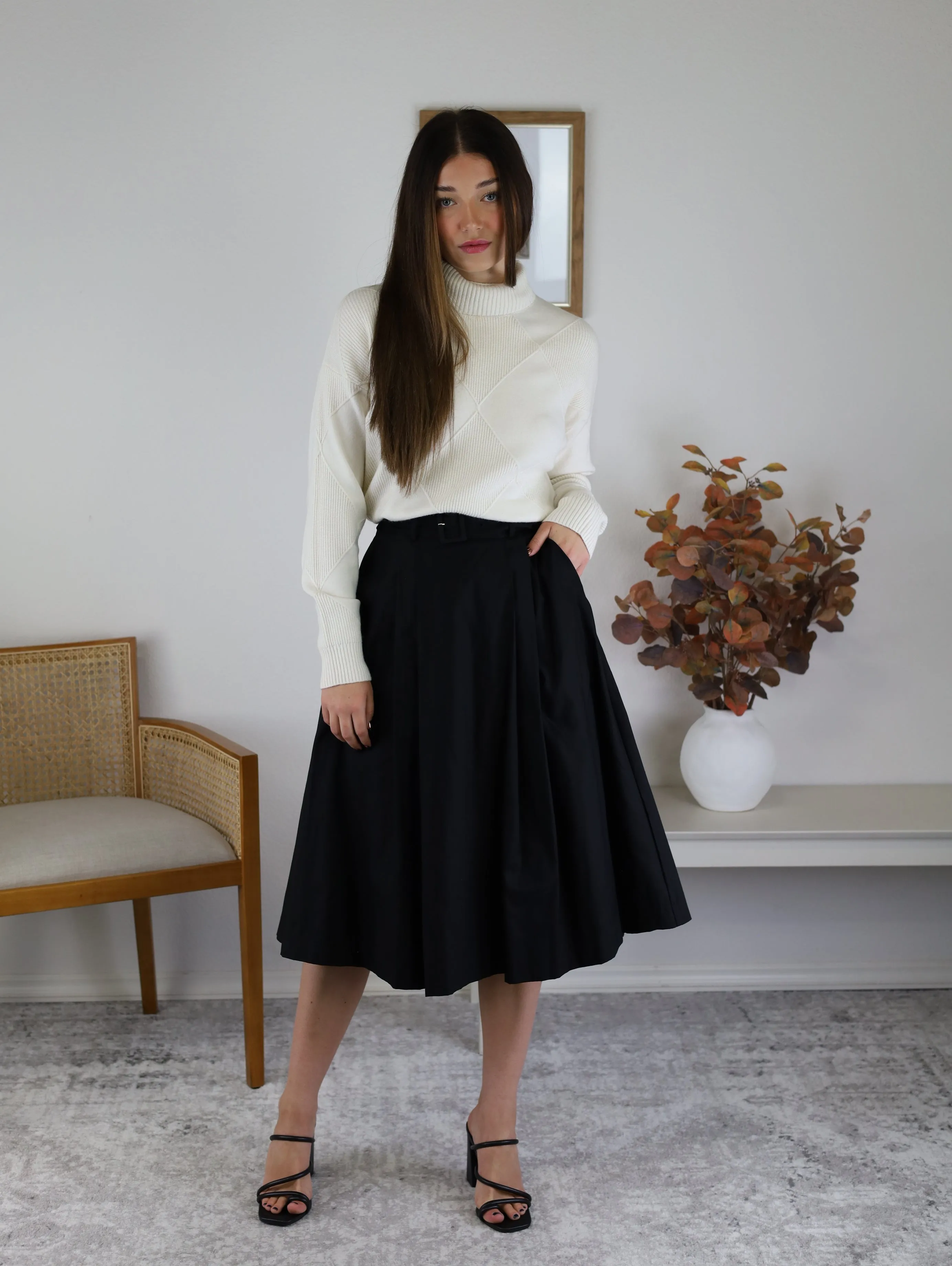 Celina Midi Skirt with Belt