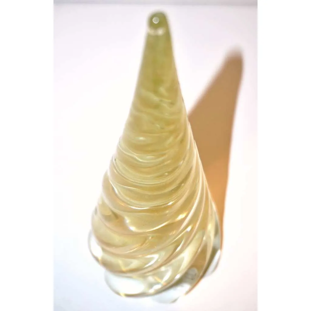 Cenedese 1980s Italian Modern 24K Gold Dust Crystal Murano Glass Tree Sculpture