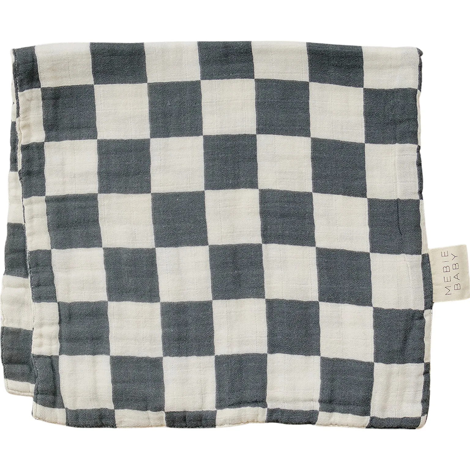 Charcoal Checkered Muslin Burp Cloth