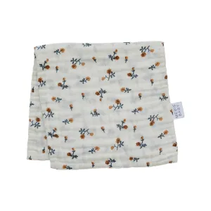 Cream Floral Muslin Burp Cloth