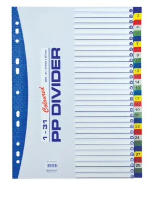 Divider Pvc A4 (1-31) Number with Colour