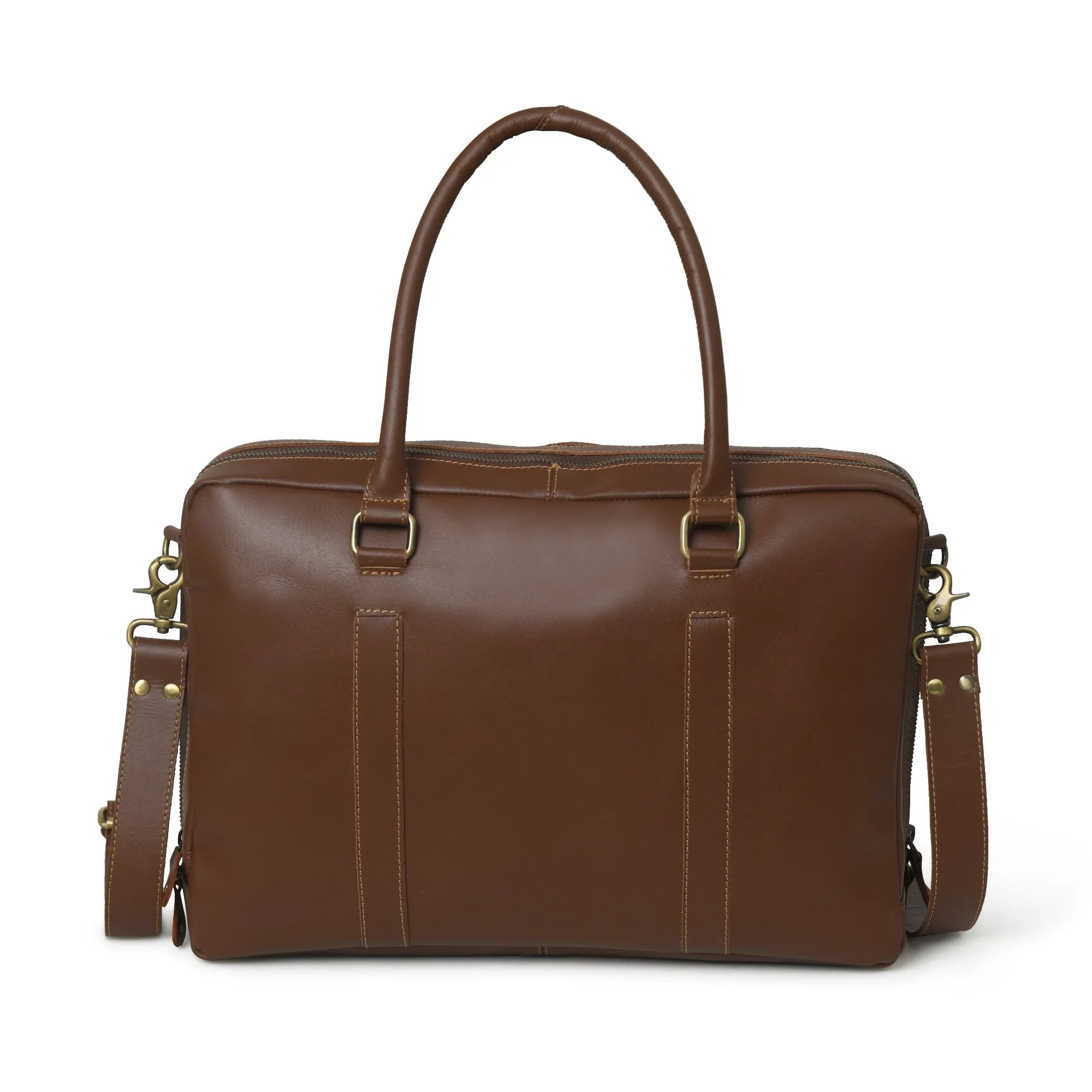 Dixon Brown Buffalo Leather Laptop Office Briefcase