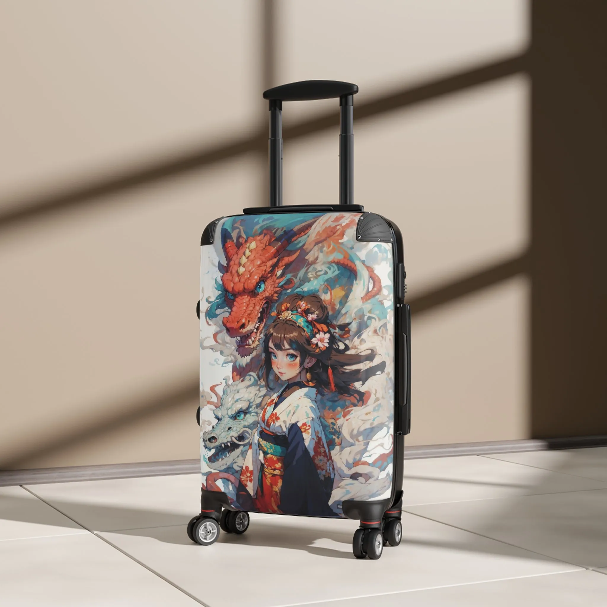 Dragon Empress Suitcase – Stylish Luggage with Asian Art Design for Travel Enthusiasts