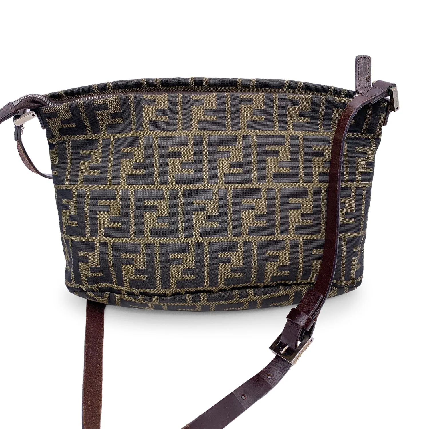 Fendi Monogram Brown and Black Zucca Canvas Shoulder Bag