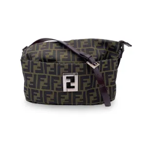 Fendi Monogram Brown and Black Zucca Canvas Shoulder Bag