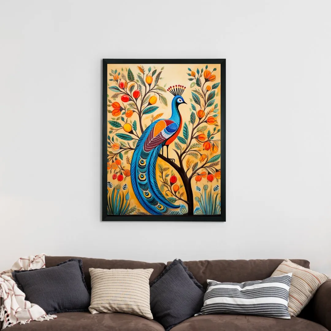 Find Your Paradise: Sowpeace Handcrafted Peacock Canvas – Premium Indian-Inspired Art for Stylish Home Interiors