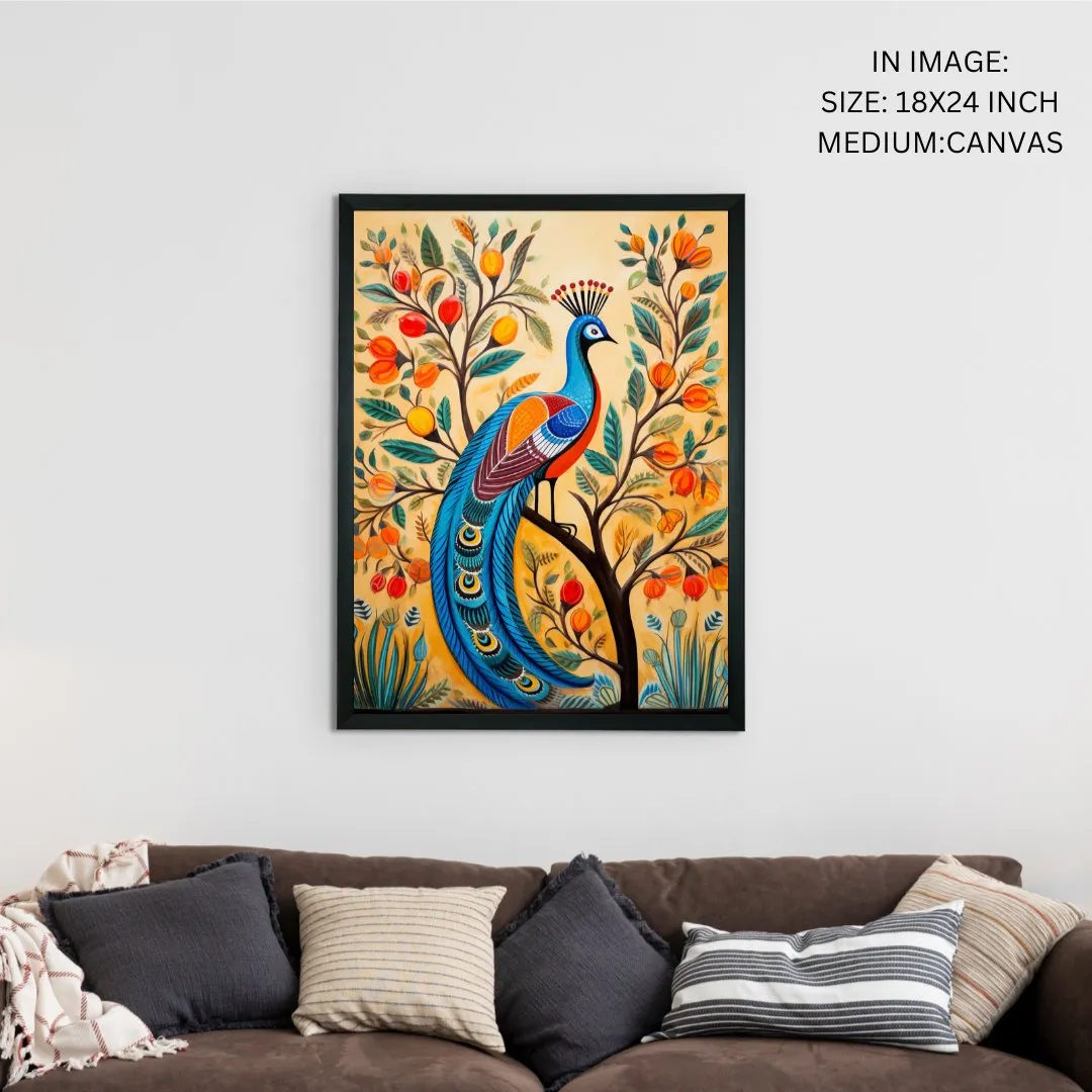 Find Your Paradise: Sowpeace Handcrafted Peacock Canvas – Premium Indian-Inspired Art for Stylish Home Interiors