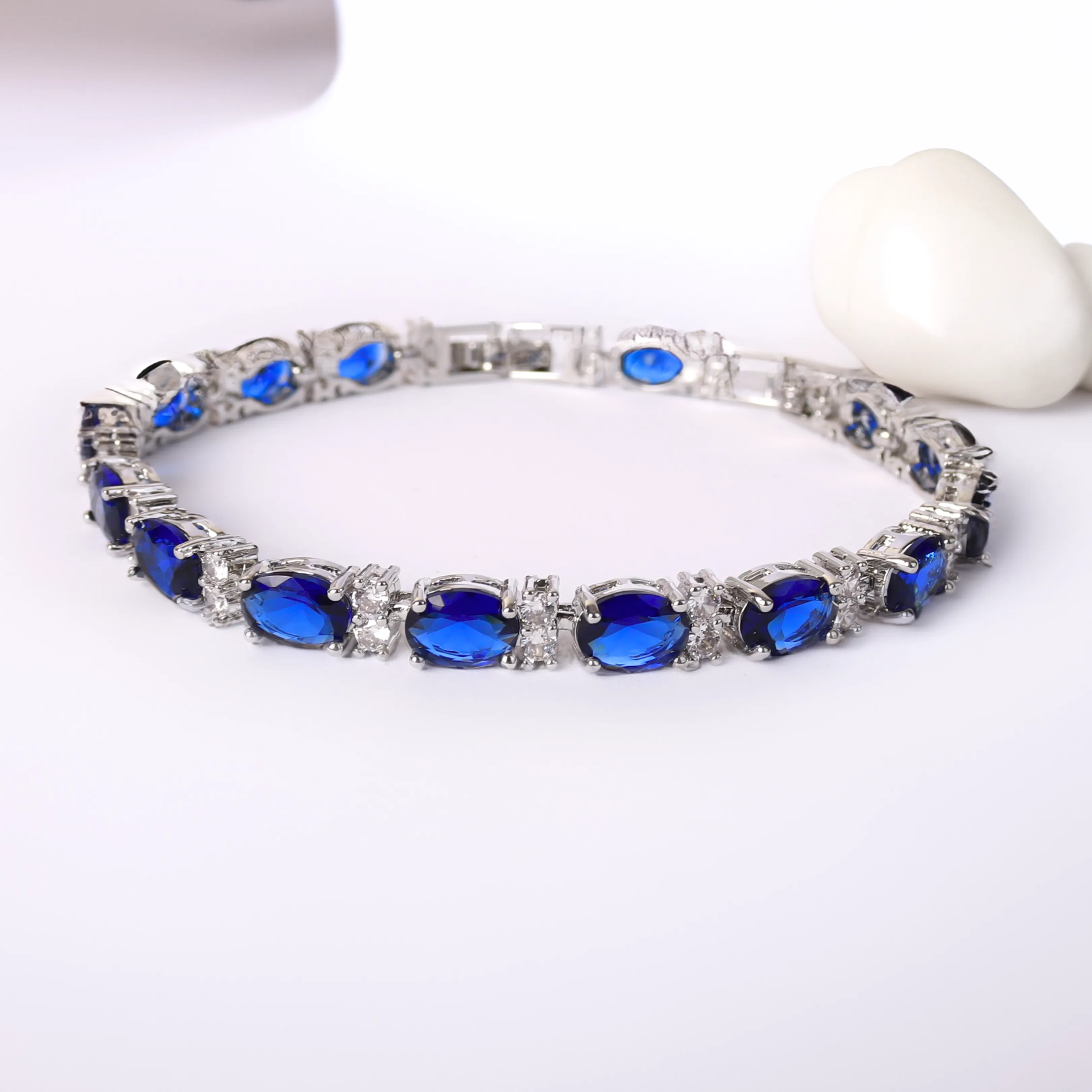 Fine G.Silver Blue Stone Bracelet.