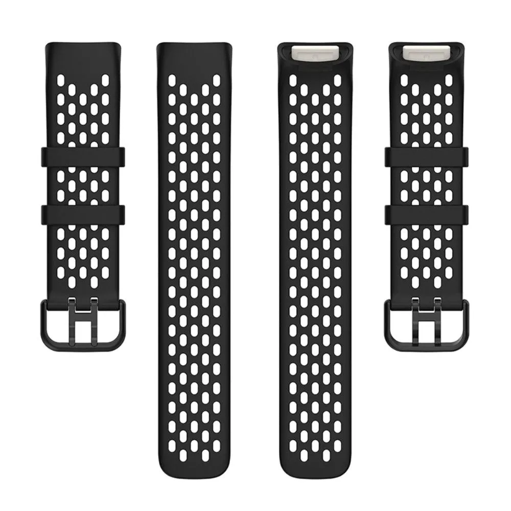 Fitbit Charge 5 silicone breathable watch strap - Black