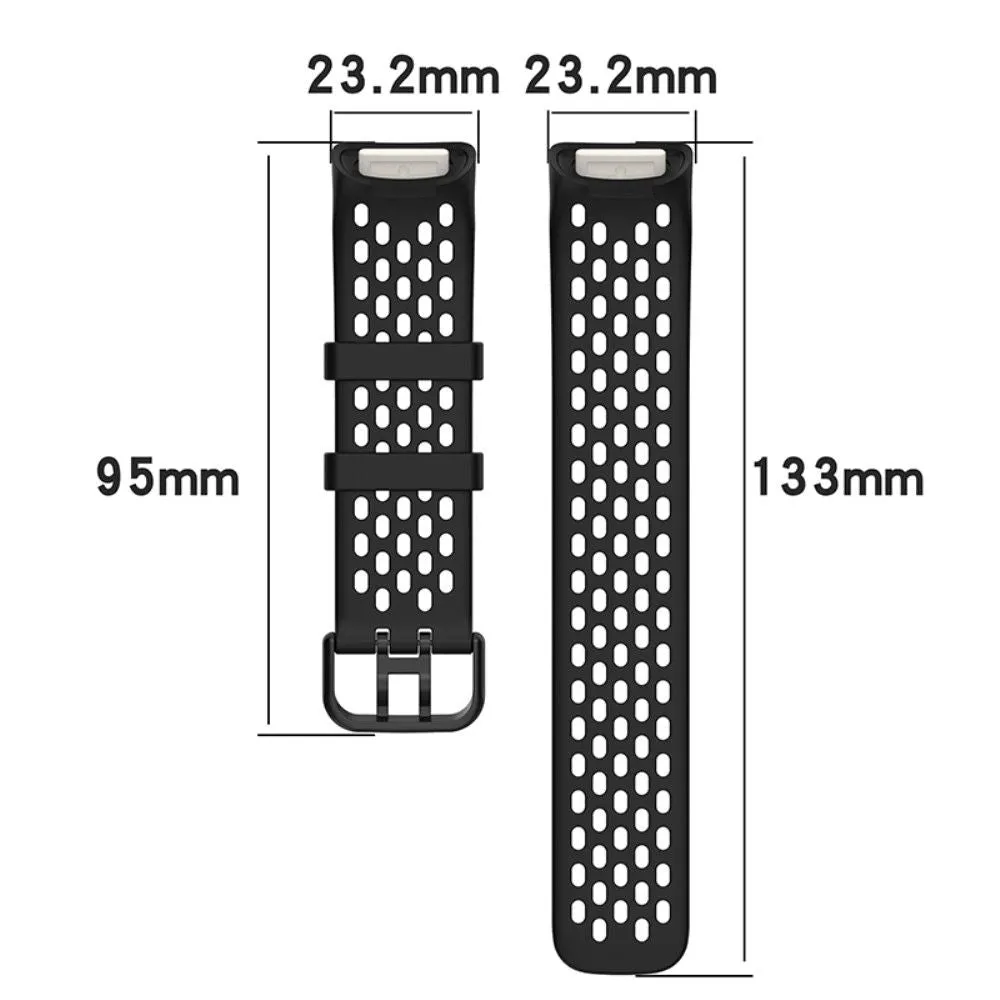 Fitbit Charge 5 silicone breathable watch strap - Black