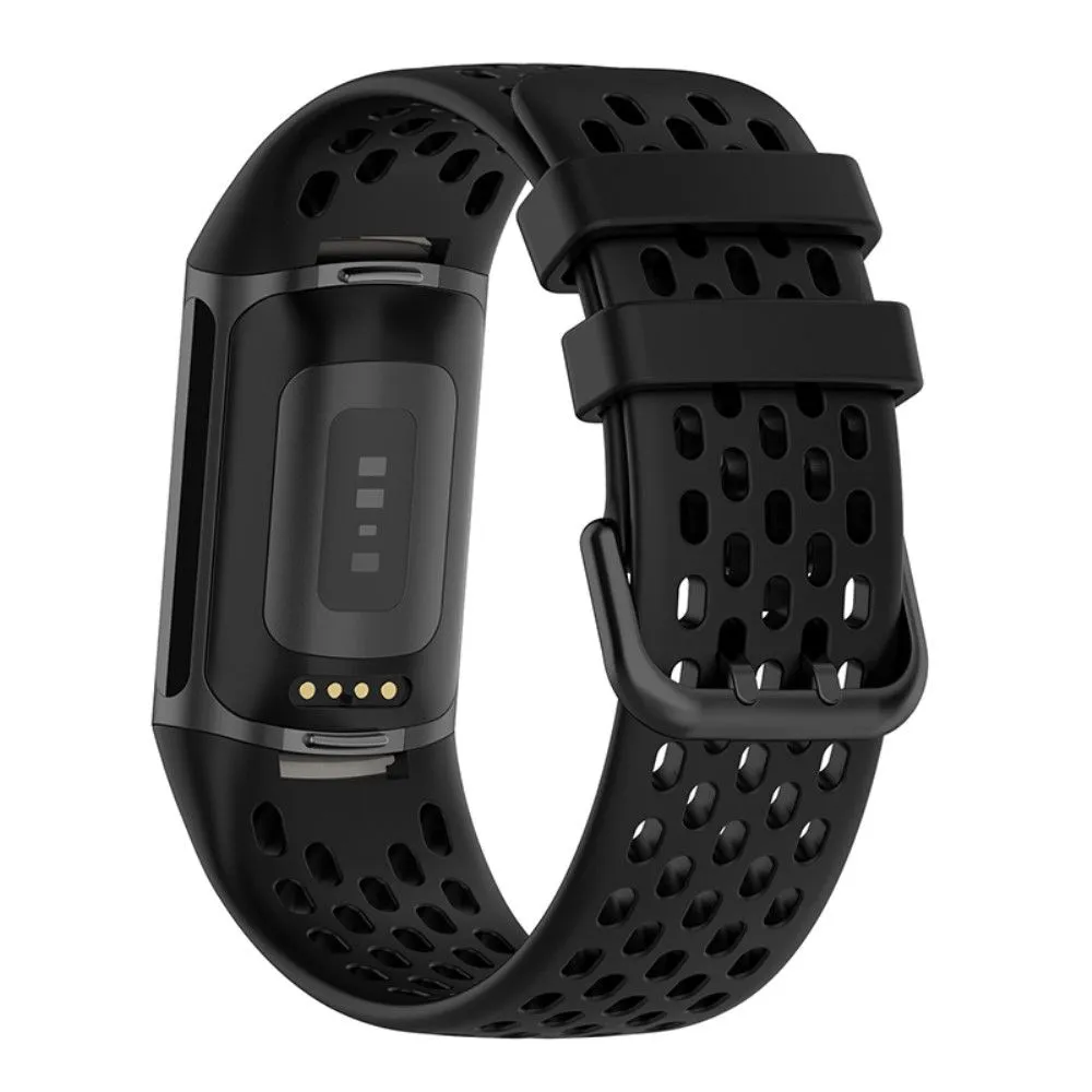 Fitbit Charge 5 silicone breathable watch strap - Black