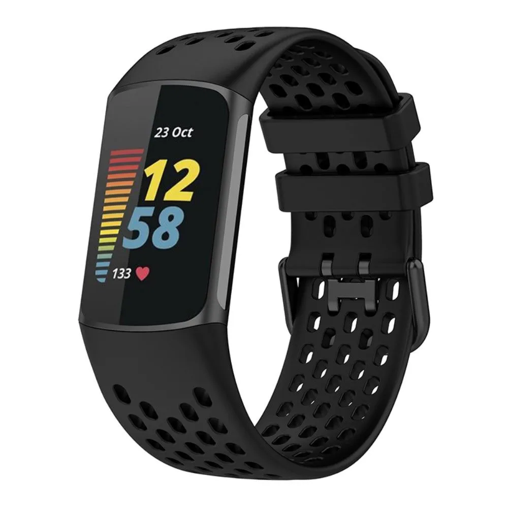 Fitbit Charge 5 silicone breathable watch strap - Black