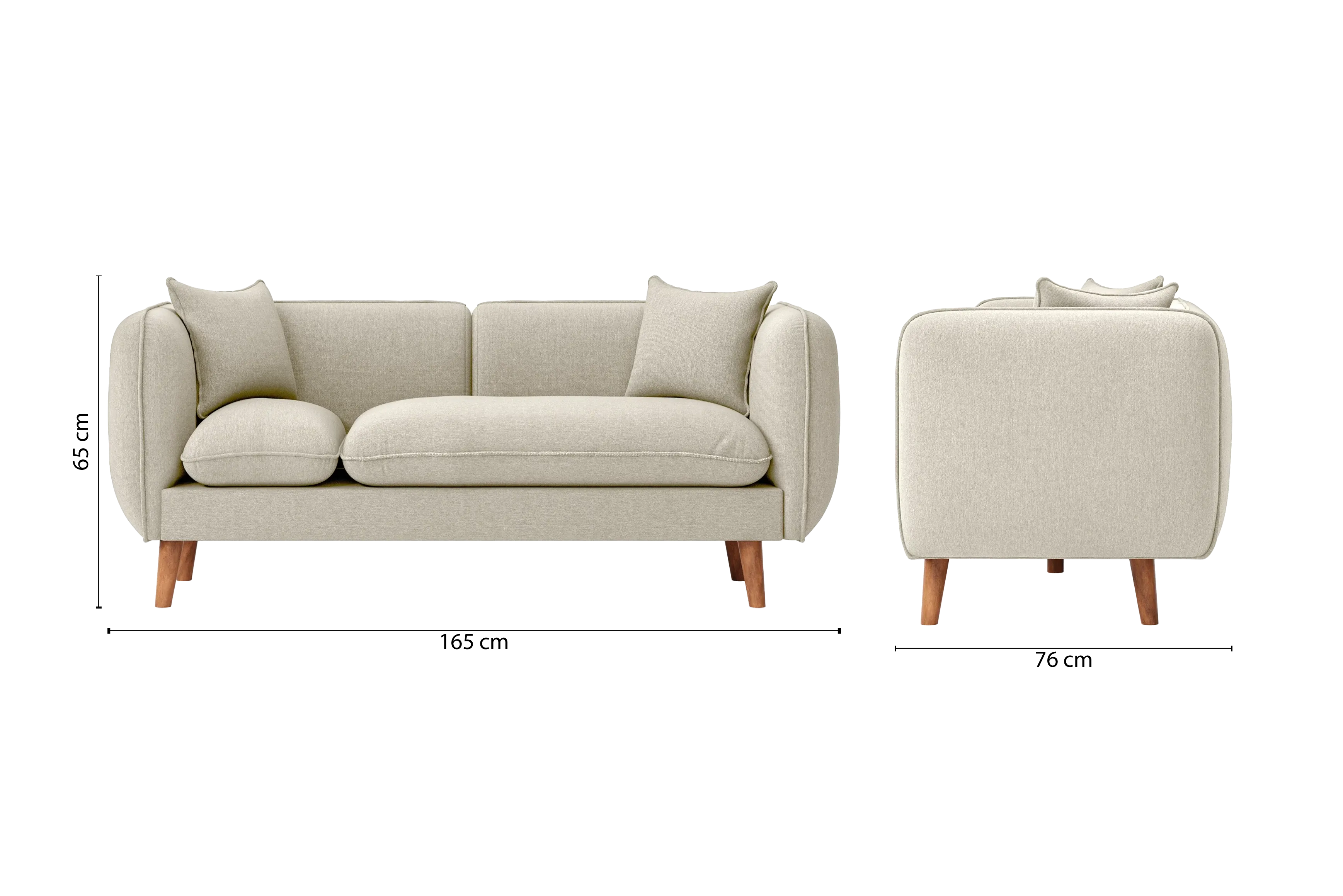 Florence 2 Seater Sofa Cream Linen Fabric