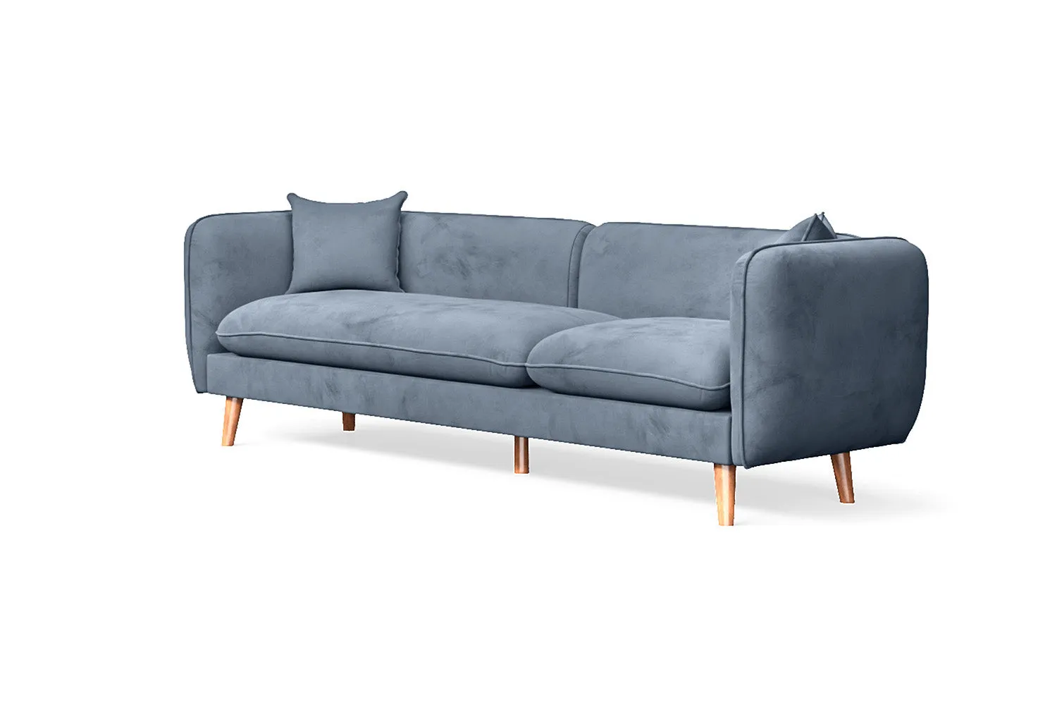 Florence 4 Seater Sofa Baby Blue Velvet