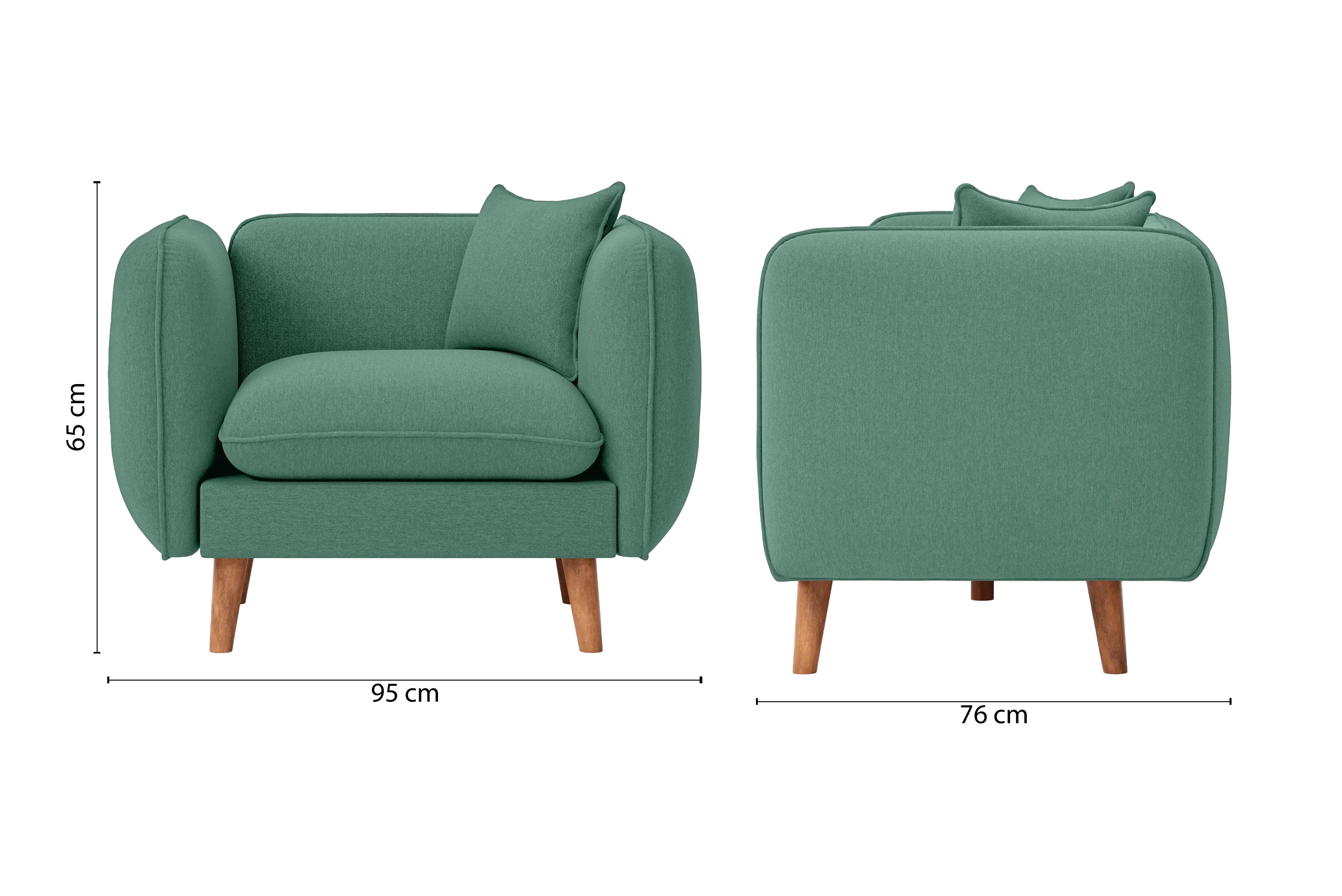 Florence Armchair Mint Green Linen Fabric