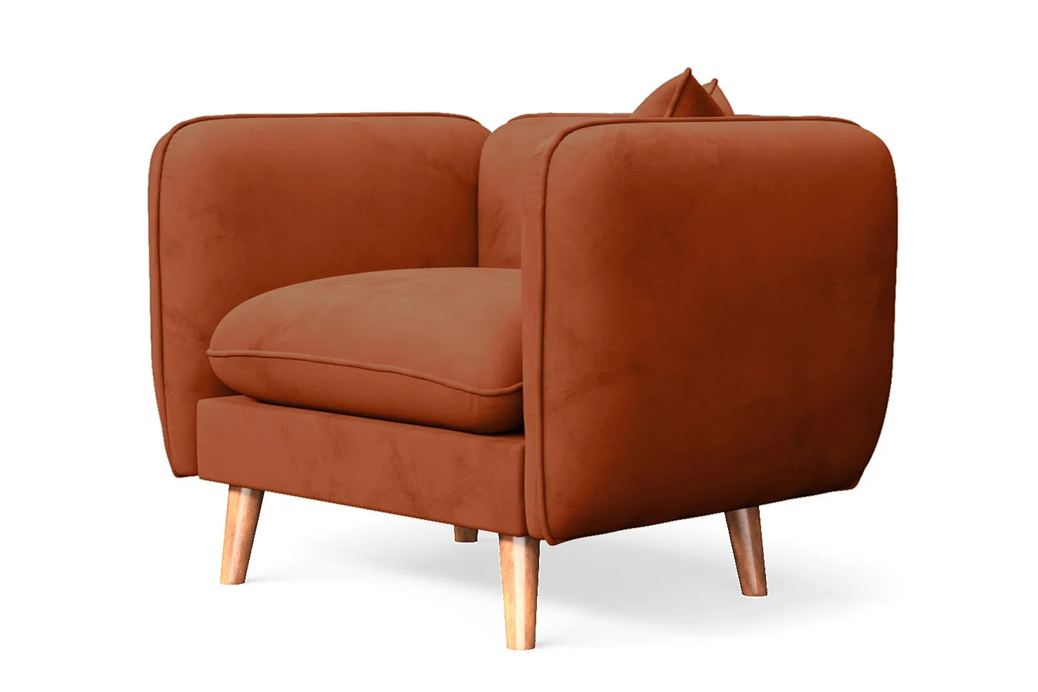 Florence Armchair Orange Velvet