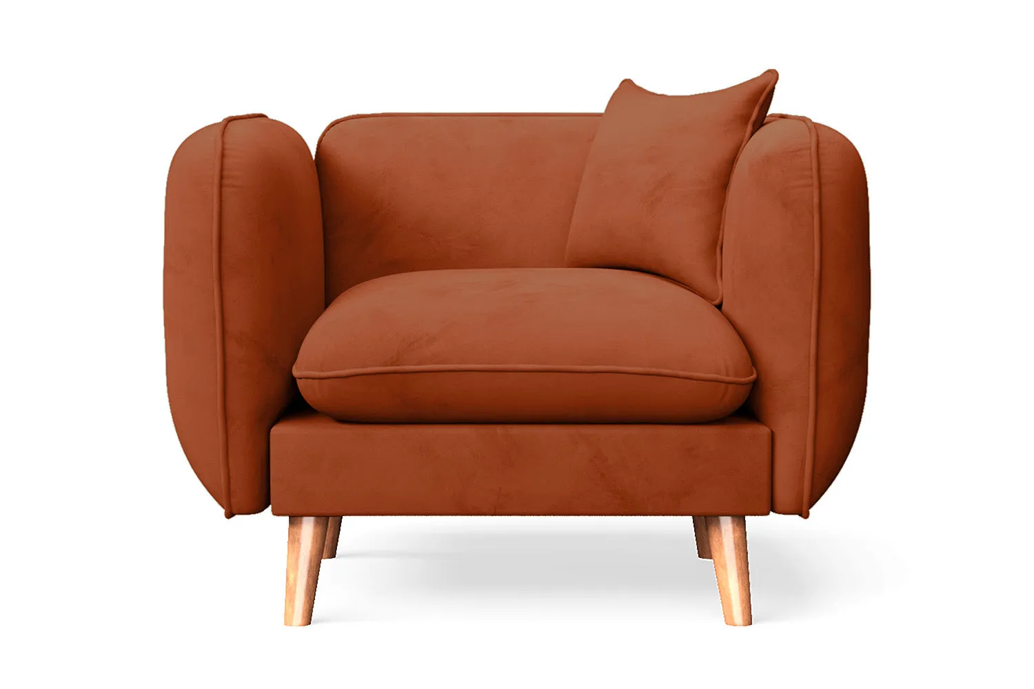 Florence Armchair Orange Velvet