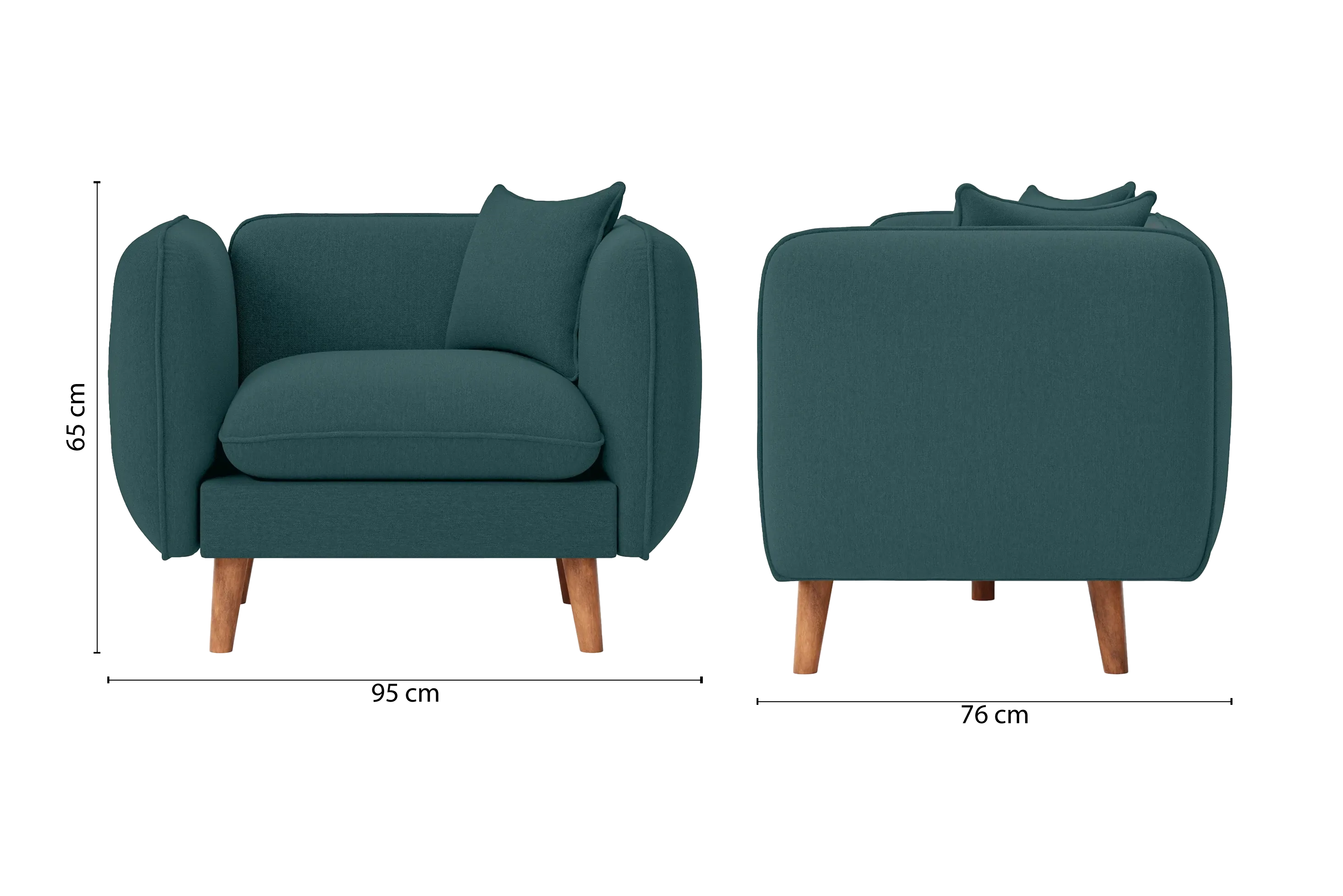 Florence Armchair Teal Linen Fabric