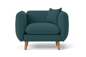 Florence Armchair Teal Linen Fabric