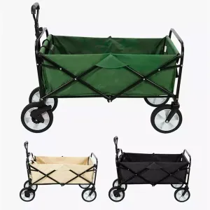 Foldable Collapsible Wagon Cart Garden Beach Outdoor Shopping Trolley Camping Brake