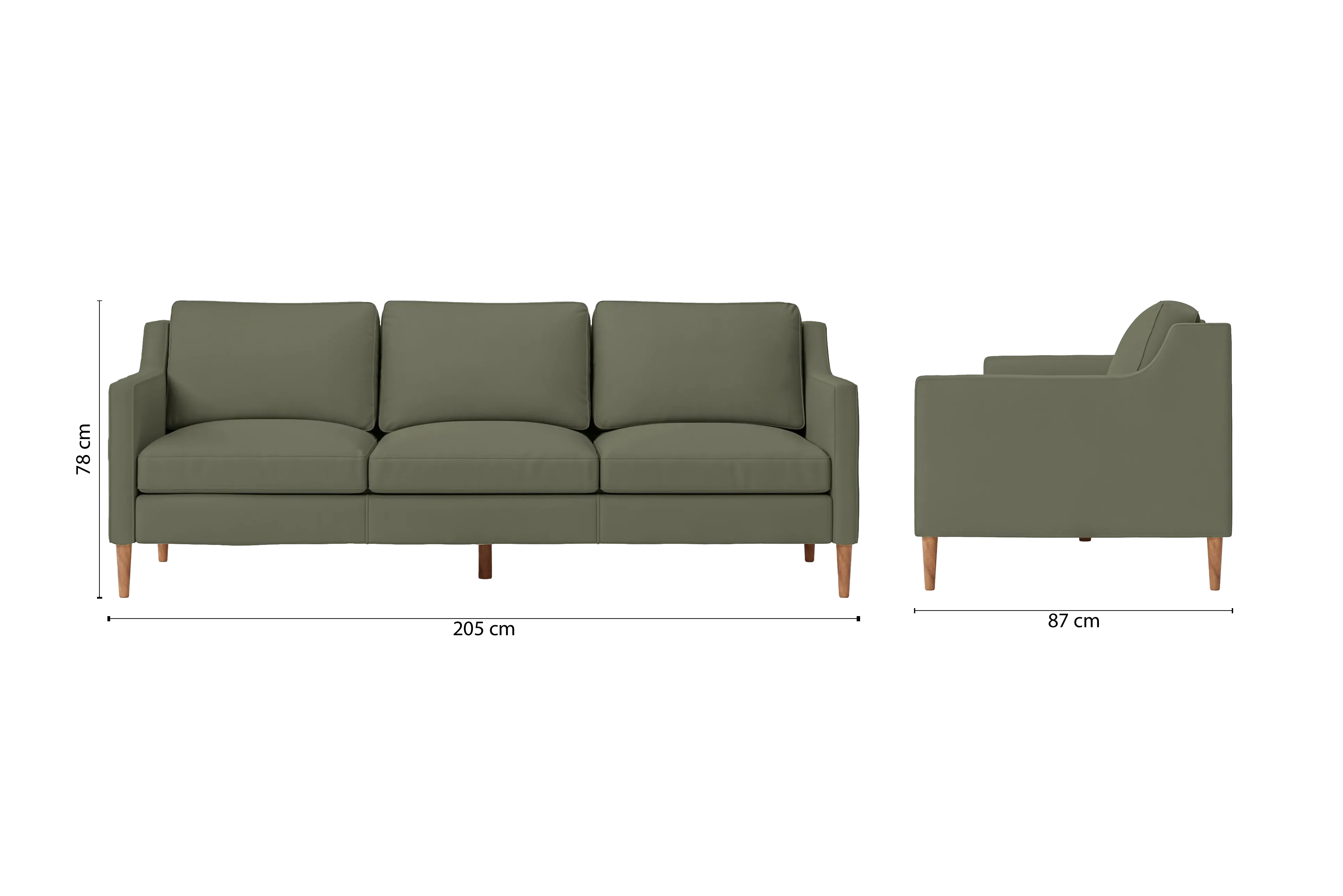 Greco 3 Seater Sofa Sage Leather