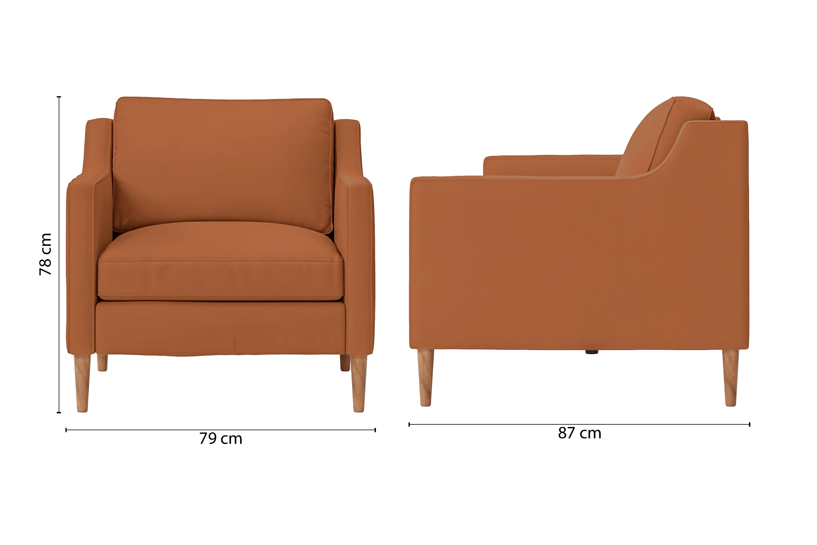 Greco Armchair Tan Brown Leather