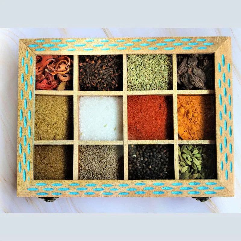 Handcrafted Mango Wood Spice Box