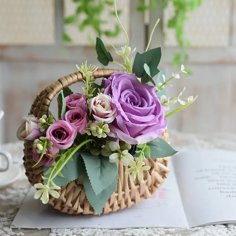 Handmade Flower Arrangement Wicker Creative Basket Ideas