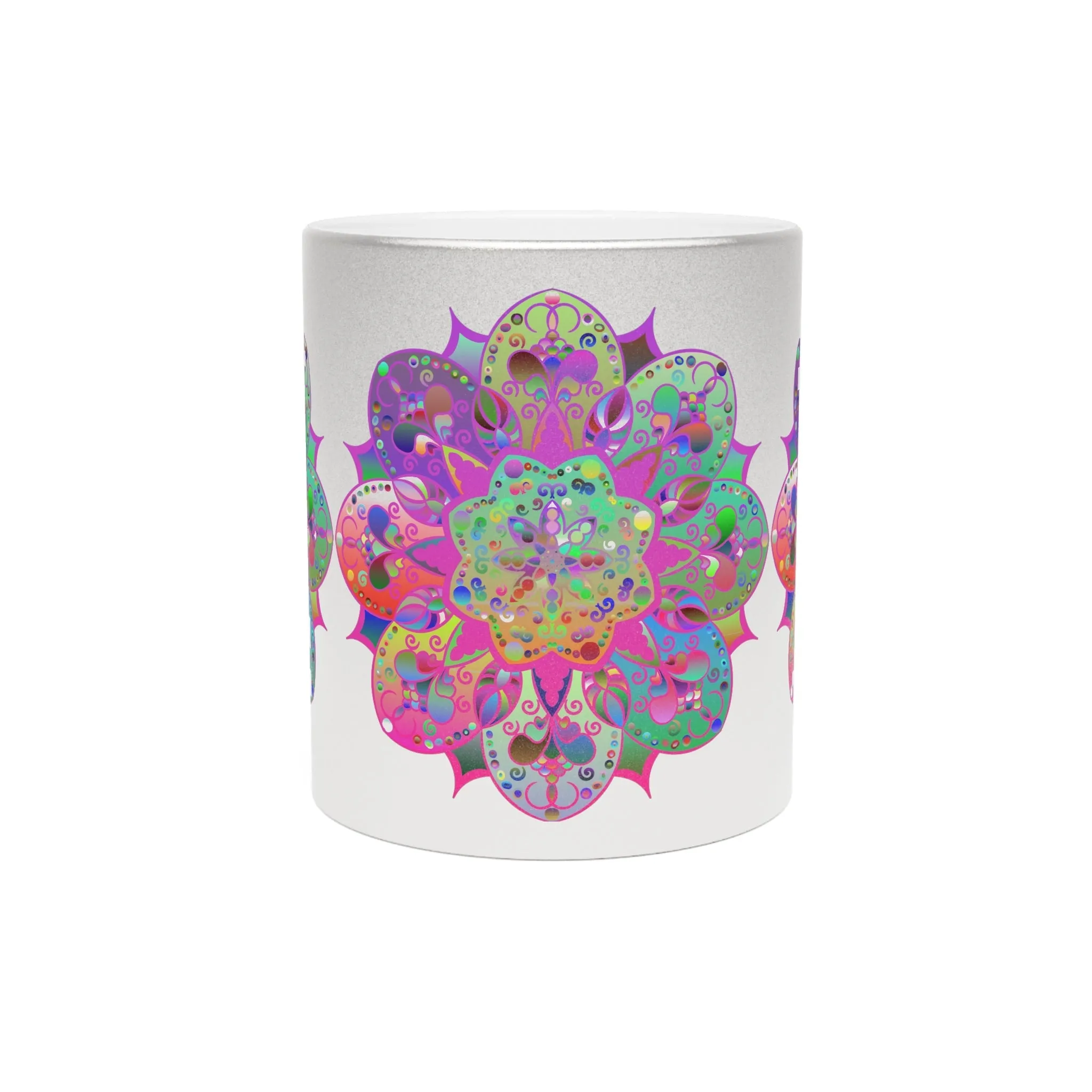 Handmade Mandala Art Metallic Mug - Unique Gift