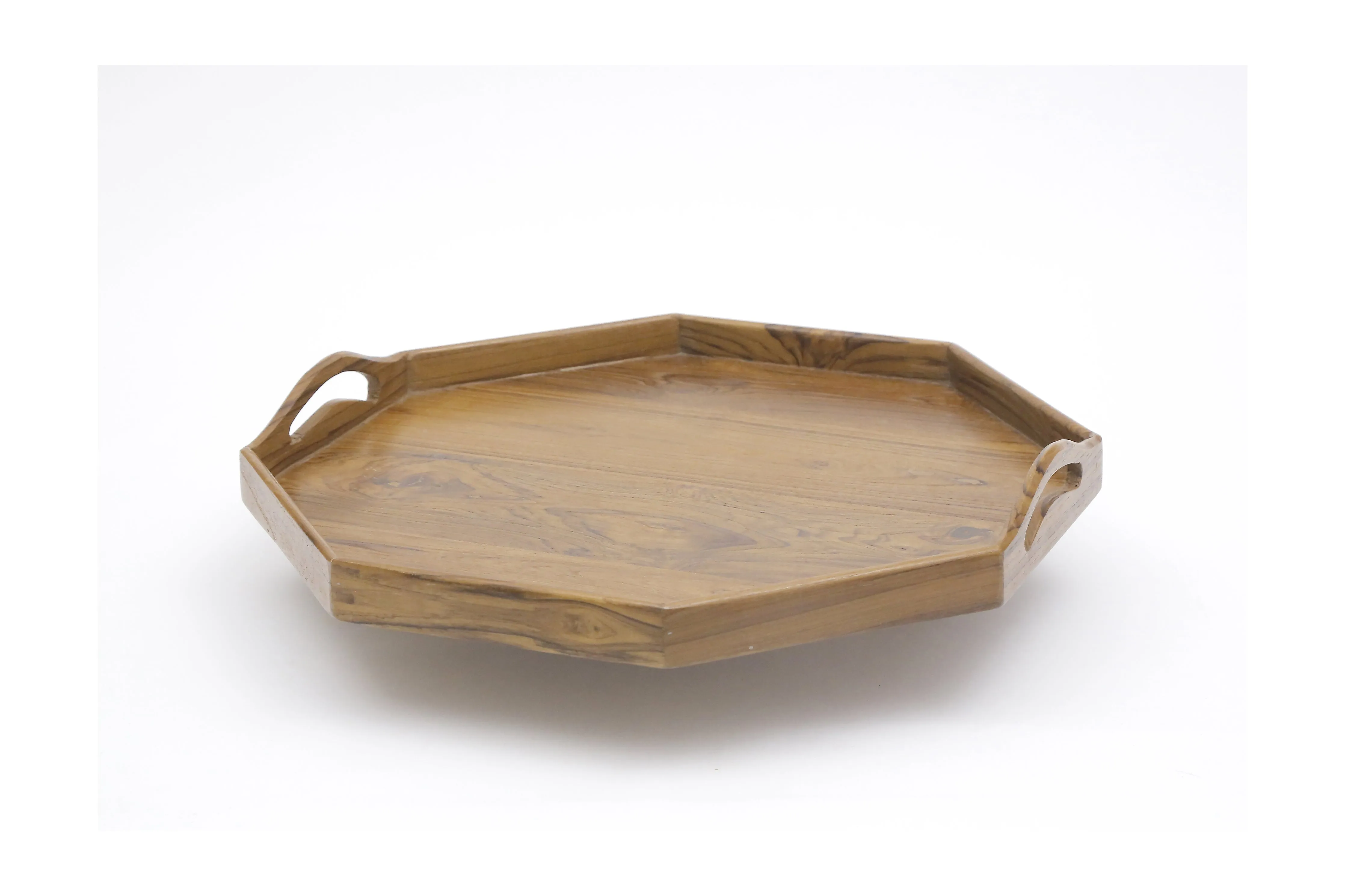 Hexagon Solid Wood Tray Set