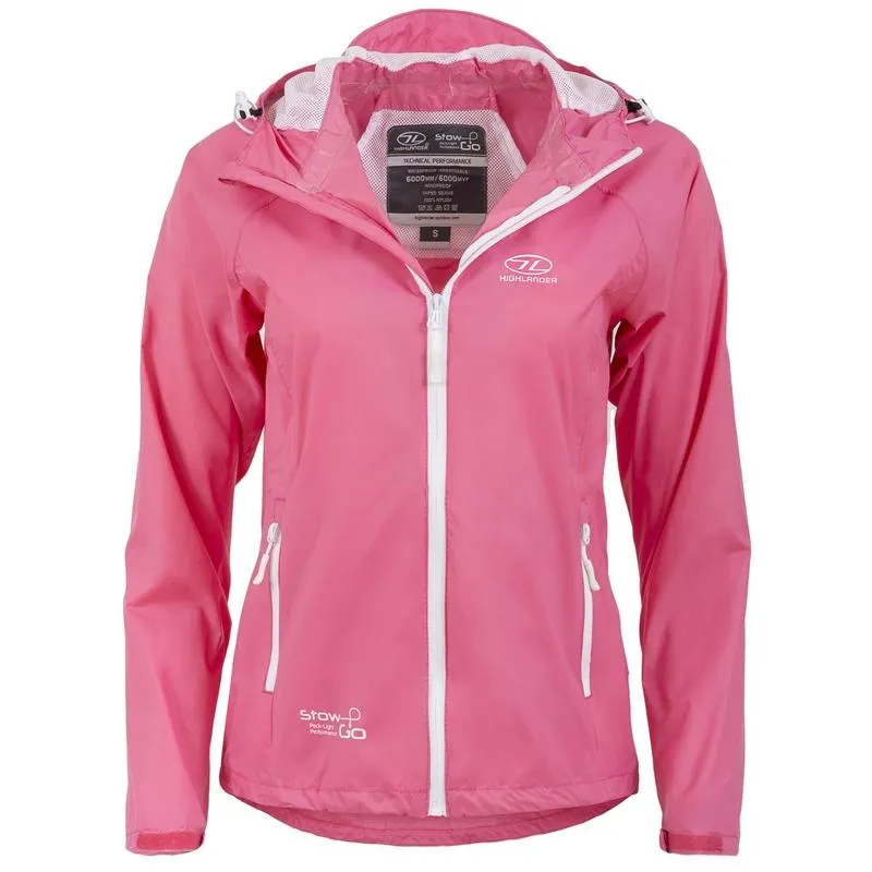 Highlander Stow & Go Women's Waterproof Pack-Away Jacket - Pink